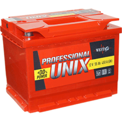 АКБ 6СТ-55 UNIX PROFESSION NEW ПП